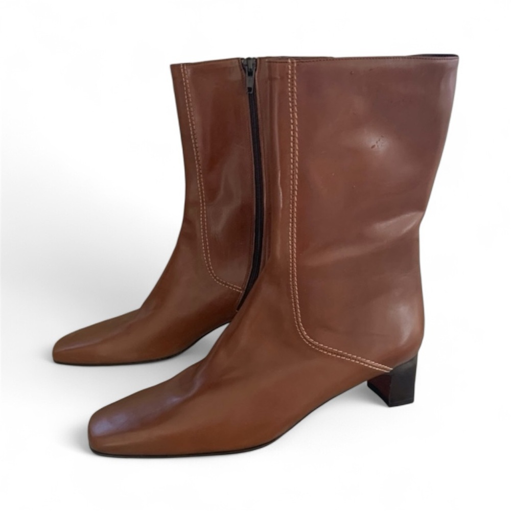 New Cole Haan Brown Leather Heeled Boots